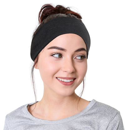 Styla Hair 10 Pack Stretch Fashion Head Bands for Women & Men – Black