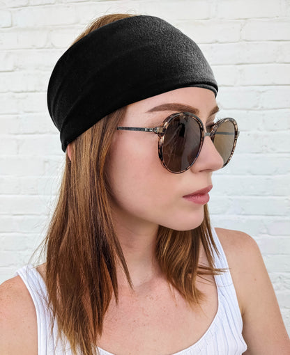 Styla Hair 6 Pack Wide Stretch Boho Headbands - Black