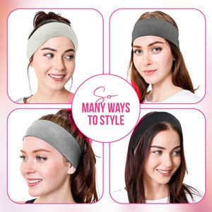 Styla Hair 10 Pack Stretch Fashion Head Bands - Black Grey