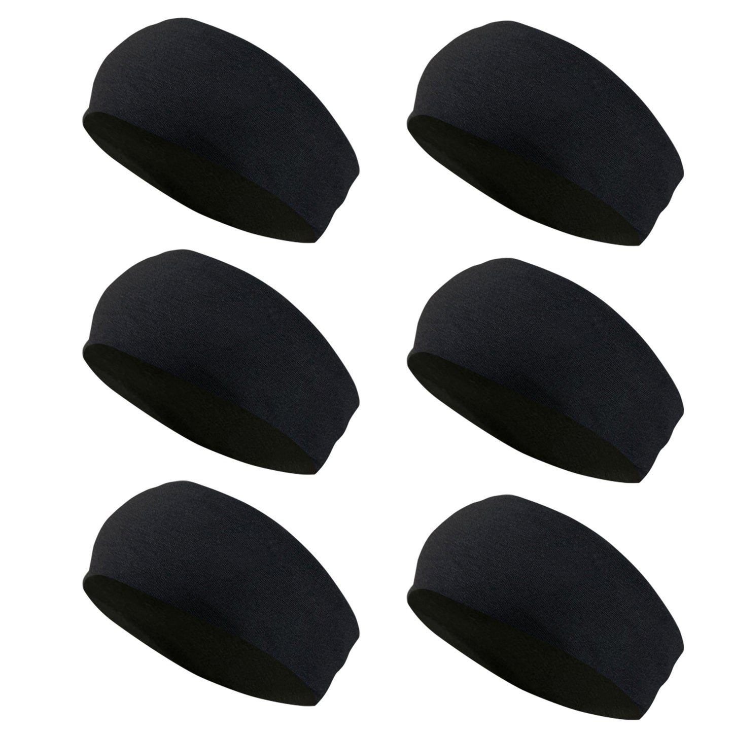 Styla Hair 6 Pack Wide Stretch Boho Headbands - Black