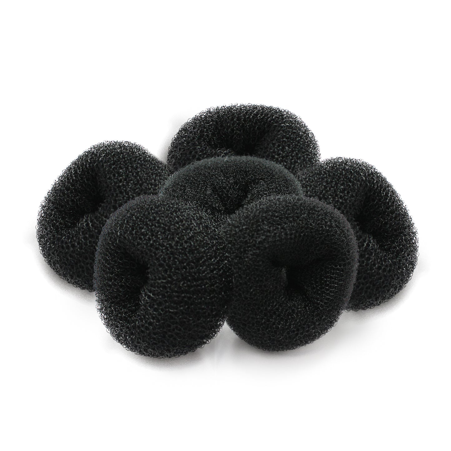 Styla Hair 6 Piece Small Donut Hair Bun Maker for Kids & Women, 2 inch - Black