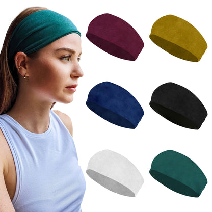 Styla Hair 6 Pack Wide Stretch Boho Headbands - Solids