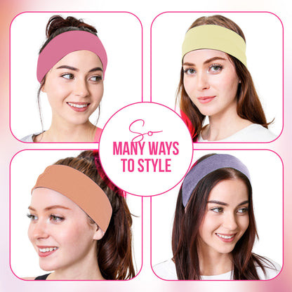 Styla Hair 10 Pack Stretch Fashion Head Bands for Women & Men – Pastel Light